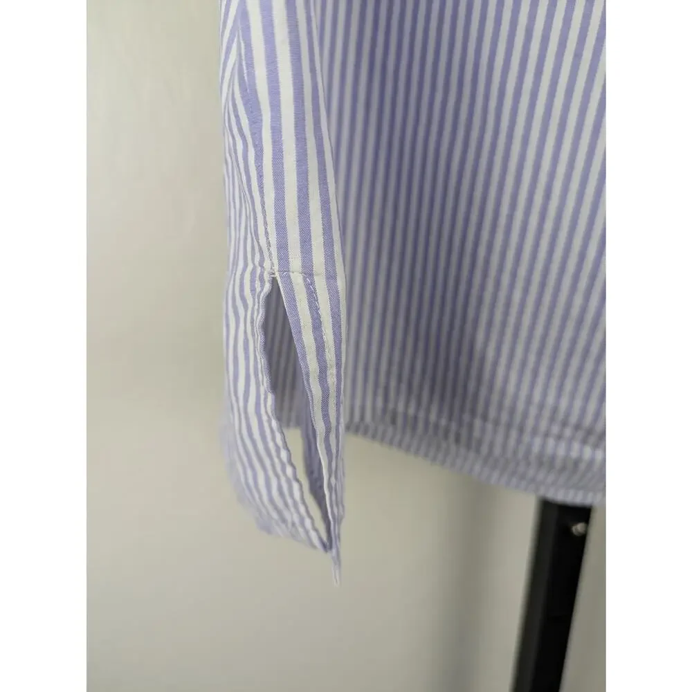 Kate Spade Broome Street Blue and White Stripe Off The Shoulder Top